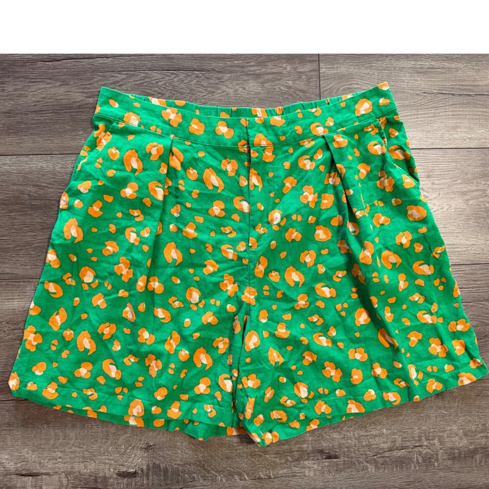 Tabitha Brown Target Linen Blend Tropical Leopard Print Shirt Shorts Set XL/ 1X - Picture 5 of 9